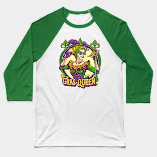 Vintage Mardi gras Queen Baseball T-Shirt